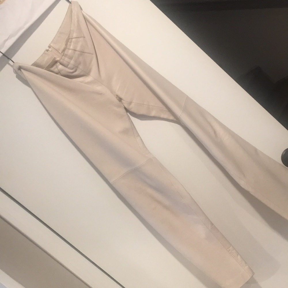 Cream color leather pants! Gorgeous!!